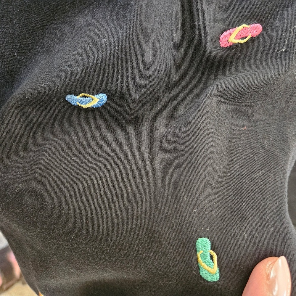 Lot of 2 Kim Rogers/Rafaella Black Embroidered Flip Flop/Sunglasses Capris 18W - Picture 6 of 16